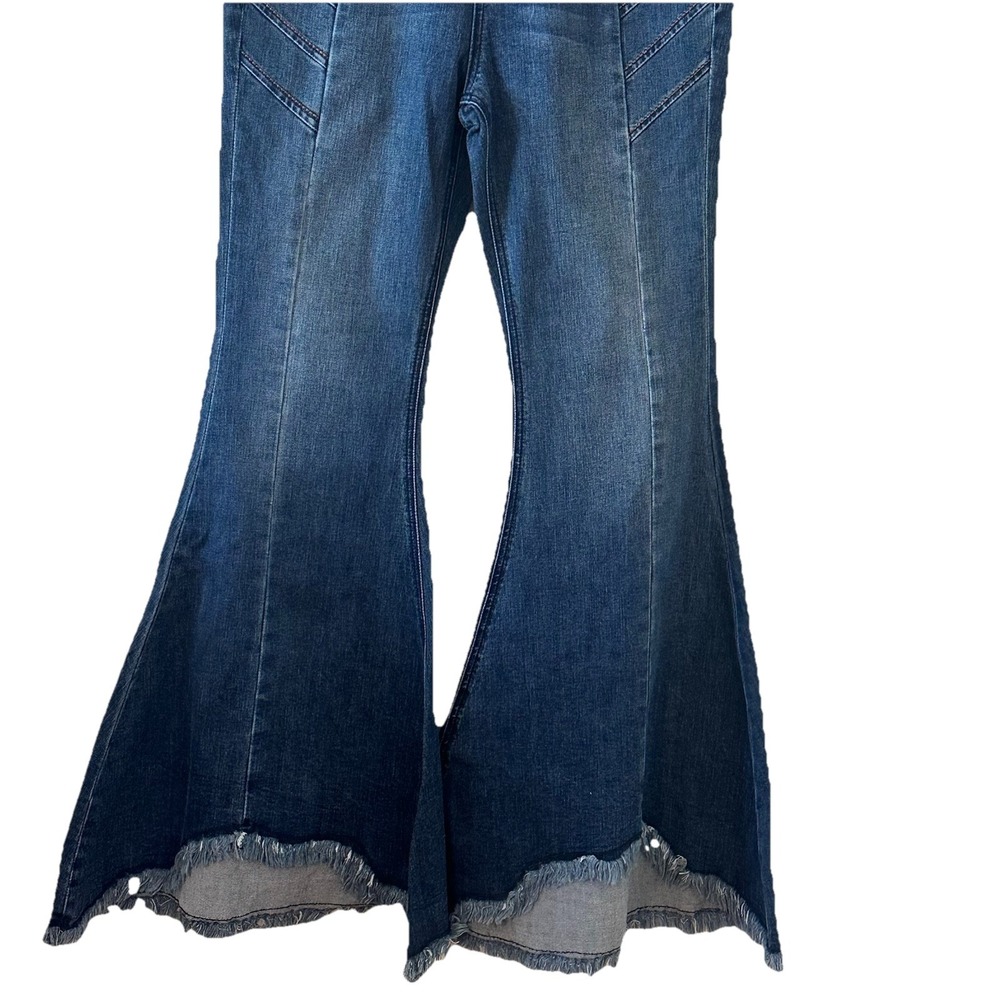 Grace in LA Blue‎ Womens High Waist Super Flare Leg Blue Denim Jeans 29 X 31.5" - Picture 2 of 16